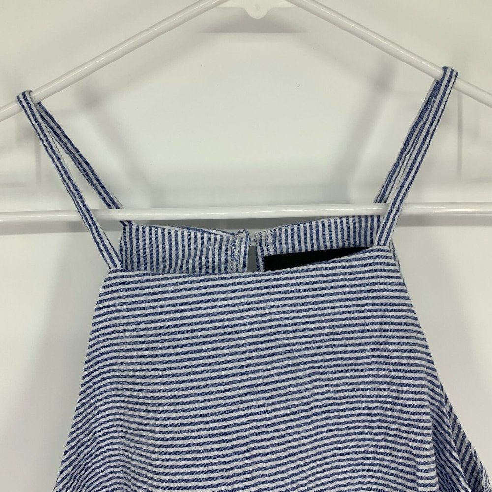 MINKPINK Top Blue White Stripe Tiered Ruffle Sleeveless Tank - Picture 5 of 12